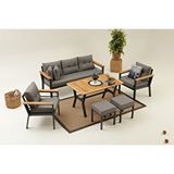 Divona Home Arvenis Bahçe Oturma Grubu (3+1+1+masa) GRİ