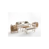 Divona Home Atlas Alüminyum Bahçe Balkon Oturma Grubu (3+1+1+M) PUF DAHİL DEĞİLDİR