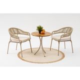 Divona Home Bremen Terea Bahçe Balkon Bistro Set - Bej - Ahşap