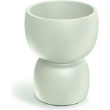 Divona Home Duala Round Plastik Bahçe Saksı (Ø40 Cm) - Kum Beji
