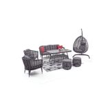 Divona Home Linda Rattan Bahçe Balkon Oturma Grubu (3 1 1 MASA 2 PUF) Salıncak