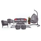 Divona Home Linda Rattan Bahçe Balkon Oturma Grubu (3+1+1+masa+2 Puf) +salincak Gri
