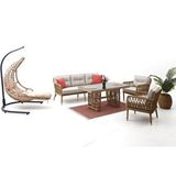 Divona Home Maldiv Bahçe Oturma Grubu (3+1+1+M) Ve Bahçe Salıncağı Krem