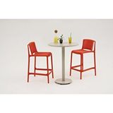 Divona Home Nes Bodrum Bar Bistro Set turuncu sandalye bej masa