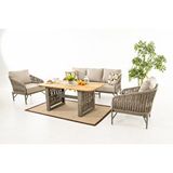 Divona Home Orlando Bahçe Balkon Oturma Grubu 3+1+1+masa cappucino