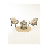 Divona Home Pisa Rattan Bahçe Balkon Bistro Set (1+1+sehpa) Cappucino Kahverengi