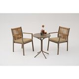 Divona Home Rams Bahçe Balkon Bistro Set (2 Sandalye 1 Masa) CAPPUCİNO
