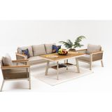 Divona Home Stella Bahçe Oturma Grubu (3+1+1+M) - Bej - Cappuccino