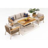 Divona Home Stella Bahçe Oturma Grubu (3+1+1+m) cappucino renk