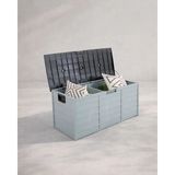Divona Home Tekerlekli Modern Bahçe Depolama Sandığı SİYAH KAPAK (ÜRÜN ÖLÇÜLERİ 112 G x 49 D x 54 Y cm ) - Siyah