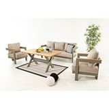 Divona Home Terra Bahçe Balkon Oturma Grubu 3+1+1+Masa - Cappucino