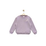 Divonette Kız Çocuk Papatyalı Lila Sweatshirt - Şık Kız Giyim
