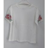Divonette Kolları Taş Baskılı Kız Çocuk Body 5-8 Yaş Ekru (Ekru-Pembe)