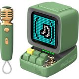 DIVOOM Ditoo-5M Karaoke Mikrofonlu Bluetooth Hoparlör Kablosuz Piksel Ekranlı Taşınabilir Ses Bombası,Yeşil