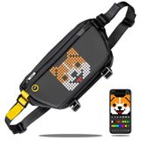 Divoom Pixoo Pixel Art Sling Bag göğüs çantası, sırt çantası, omuz çantası, uygulama kontrollü 16 x 16 LED ekran kemer çantası, su geçirmez, erkekler ve kadınlar için spor çantası