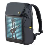 DIVOOM Pixoo Pixoo Pixoo Pixoo Art Laptop Sırt Çantası Erkek 15 inç Su Geçirmez Okul Sırt Çantası Laptop Sırt Çantası Kadın Günlük Çantası 16 x 16 RGB LED Ekranlı Erkek Kadın Okul İş Seyahat, Siyah