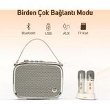 Divoom Songbird Ultra 100w Çift Mikrofonlu Karaoke Bluetooth Hoparlör, Taşınabilir Ses Bombası, 8 Sa
