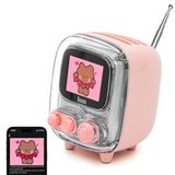 Divoom Tiivoo-2 FM Radyolu Retro Bluetooth Hoparlör, Pixel Art Taşınabilir Mini Sevimli Kablosuz Küçük Hoparlör, Vintage Dekor Parti Ofis Masası Ev Yatak Odası Mutfak için Uygun, Kadın Erkek