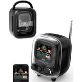 Divoom Tiivoo-2 FM radyolu taşınabilir Bluetooth hoparlör, piksel sanatı, retro, küçük, sevimli, kablosuz, vintage dekor, parti, ofis, çalışma masası, ev, yatak odası, mutfak için uygundur
