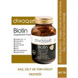 Divoque Saç Vitamini 60 Tablet - (5000 Mcg Biotin + Kolajen Tip I - TipIII+ Çinko + Demir...)