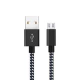Diwu Micro USB Örgülü Yüksek Hızlı Siyah Şarj Kablosu
