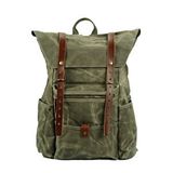 Diwu Retro Mumlu Kanvas Deri Büyük Outdoor Sırt Çantası (yeşil)