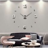 Diy Clock Büyük Boy 3D Dekoratif Duvar Saati