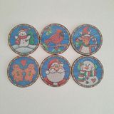 DIY Dıy Elmas Taş Işleme Bardak Altlığı Seti Noel - 10 cm