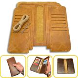 DIY Hisar Deri CüzdanYapım Seti, 12 Kartlı Telefon Kılıflı Kendin Yap El Yapımı Erkek Cüzdan Kartlık Kiti (Camel)
