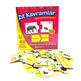 Dıy Toy Eğlenceli Zıt Kavramlar 60 Parça Çift Taraflı Puzzle