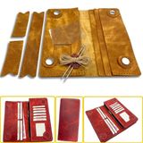 DIY Truva Mıknatıslı Deri Cüzdan Yapım Seti, 10 Kartlıklı Telefon Kılıflı Mıknatıs Kapamalı Kendin Yap El Yapımı Erkek Kadın Cüzdan Kartlık Kiti (Camel)