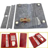 DIY Truva Mıknatıslı Deri Cüzdan Yapım Seti, 10 Kartlıklı Telefon Kılıflı Mıknatıs Kapamalı Kendin Yap El Yapımı Erkek Kadın Cüzdan Kartlık Kiti (Gri)