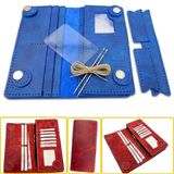 DIY Truva Mıknatıslı Deri Cüzdan Yapım Seti, 10 Kartlıklı Telefon Kılıflı Mıknatıs Kapamalı Kendin Yap El Yapımı Erkek Kadın Cüzdan Kartlık Kiti (Mavi)
