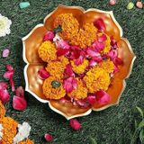 Diya Şekilli Çiçek Dekoratif Urli Kase Diwali Ev El İşi Urlis Dekorasyon Çiçek Dekoratif Hint Urli Kase Ev için Diya ile (Metal Kase)