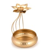 Diya Şekilli Çiçek Dekoratif Urli Kase Diwali Ev El İşi Urlis Dekorasyon Çiçek Dekoratif Hint Urli Kase Ev için Diya ile (Mum Arpacı)