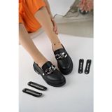 Diya Shoes Siboza Oxford Ayakkabı Kadın Siyah Taban Yüksek