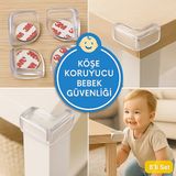 DİYA3 8 Li Yapışkanlı Şeffaf Kenar Köşe Koruma Suya Dayanıklı Bebek Güvenliği Ürünü