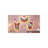 Diyar Tasarım Hello Kitty & Kuromi LED Ahşap Çocuk Odası Duvar Dekoru Seti 3’lü – Işıklı Kız Çocuk Odası Süsü 40x25 cm