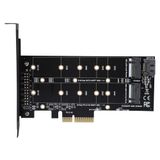 Diyeeni Çift M.2 PCIe Adaptörü, PCI-E 1X 4X M.2 NVMe SSD-NGFF Adaptör Kartı, Genişletme Kartı Desteği NVME (M-Tuşu) veya SATA (B Düğmesi) Bilgisayar Masaüstü için