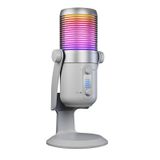 Diyez Beyaz Rgb Ses Gösterge Mikrofon Oyuncu Mikrofonu Yayıncı Mi beyaz