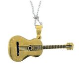 Diyez Müzik Altın Gitar Tasarımlı Metal Kolye - Müzik Severlere Özel Şık Aksesuar
