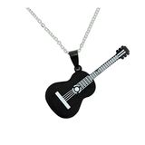 Diyez Müzik Siyah Akustik Gitar Kolye - Müzik Tutkunları İçin Şık Ve Minimalist Tasarım