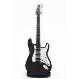 Diyez Müzik Strat Kasa Tasarım Elektro Gitar Şeklinde Standlı Biblo – Siyah/Beyaz Pickguard