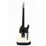 Diyez Müzik Telecaster Kasa Tasarım Elektro Gitar Şeklinde Standlı Biblo – Beyaz/Siyah