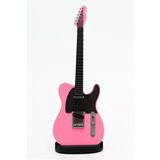 Diyez Müzik Telecaster Kasa Tasarım Elektro Gitar Şeklinde Standlı Biblo – Pembe/Siyah Vitrin