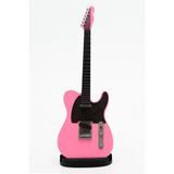 Diyez Müzik Telecaster Kasa Tasarım Elektro Gitar Şeklinde Standlı Biblo – Pembe/Siyah