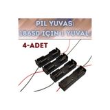Diyotlab 18650 Pil Yuvası, 4 Adet, Tekli Slot, Kablolu