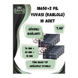 Diyotlab 18650 x2 Pil Yuvası Kablolu, 7.4V, 10 Adet