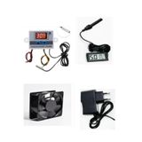 Diyotlab Kuluçka Makinesi Seti, Dijital Termostat, Nem Ölçer Higrometre, 12V DC Fan, Adaptör