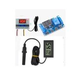 Diyotlab Kuluçka Seti, 220V Termostat W3001, Dijital Isı ve Nem Ölçer, Zaman Modülü, LCD Ekran